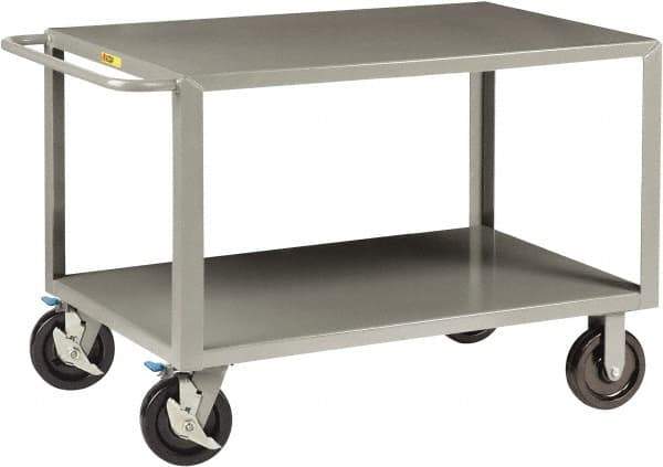 Little Giant - 5,000 Lb Capacity, 36" Wide x 78" Long x 36" High Shelf Cart - 2 Shelf, Steel, 4 Swivel Casters - Americas Industrial Supply