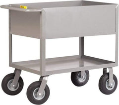 Little Giant - 1,200 Lb Capacity, 24" Wide x 54" Long x 36-1/2" High Deep Shelf Cart - 2 Shelf, Steel, 2 Rigid/2 Swivel Casters - Americas Industrial Supply