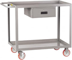 Little Giant - 1,200 Lb Capacity, 24" Wide x 54" Long x 35" High Shelf Cart - 2 Shelf, Steel, 2 Rigid/2 Swivel Casters - Americas Industrial Supply