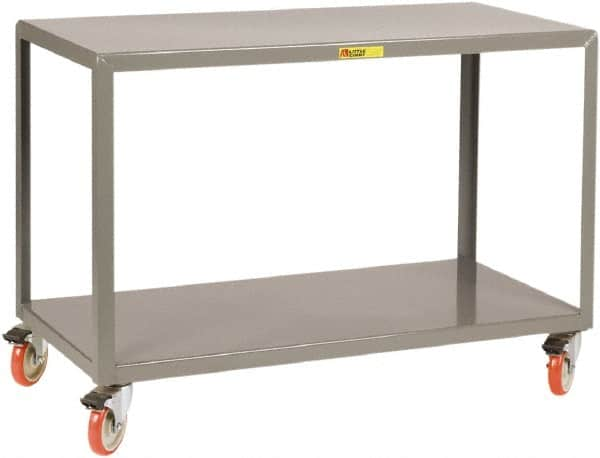 Little Giant - Mobile Table - Steel, Fixed Leg, Gray, 32" Long x 18" Deep x 34" High - Americas Industrial Supply