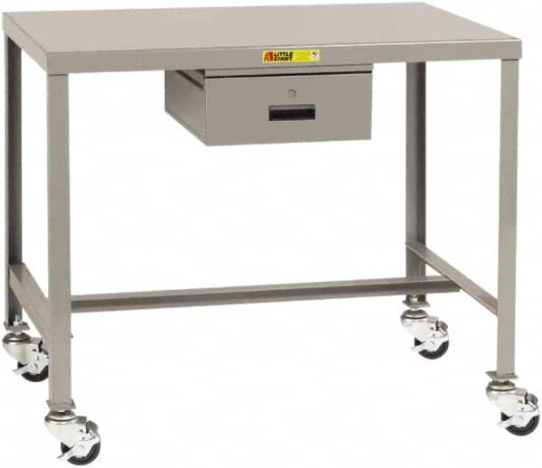 Little Giant - Mobile Machine Table - Steel, Fixed Leg, Gray, 48" Long x 24" Deep x 18" High - Americas Industrial Supply
