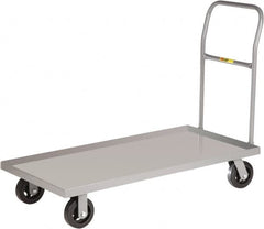 Little Giant - 1,600 Lb Capacity Steel Platform Truck - Steel Deck, 24" OAW, 36" Platform Length x 8-1/2" Platform Height, Mold-On Rubber Casters - Americas Industrial Supply