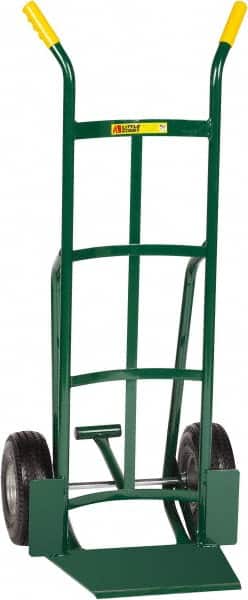 Little Giant - 600 Lb Capacity 49" OAH Hand Truck - 13-1/2 x 16" Base Plate, Dual Handle, Steel, Flat-Free Microcellular Foam Wheels - Americas Industrial Supply