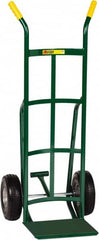 Little Giant - 800 Lb Capacity 49" OAH Hand Truck - 12 x 14" Base Plate, Dual Handle, Steel, Flat-Free Microcellular Foam Wheels - Americas Industrial Supply