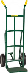 Little Giant - 800 Lb Capacity 49" OAH Hand Truck - 12 x 14" Base Plate, Dual Handle, Steel, Solid Rubber Wheels - Americas Industrial Supply