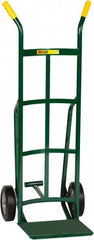 Little Giant - 800 Lb Capacity 49" OAH Hand Truck - 12 x 14" Base Plate, Dual Handle, Steel, Solid Rubber Wheels - Americas Industrial Supply