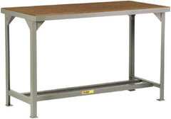 Little Giant - 84 Wide x 36" Deep x 36" High, Hardboard on Steel Heavy-Duty Workbench with Hardboard Top - Fixed Legs, Gray - Americas Industrial Supply