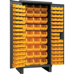 Durham - 132 Bin Storage Cabinet - Steel, 36" Wide x 24" Deep x 78" High, Gray - Americas Industrial Supply