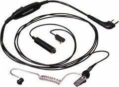 Kenwood - Ear Bud, Palm Microphone Three Wire Microphone - Black, Use with Protalk Series Two Way Radios - Americas Industrial Supply
