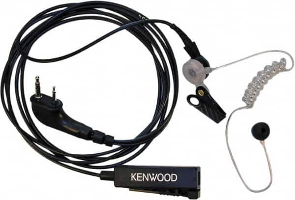 Kenwood - Ear Bud, Palm Microphone Two Wire Microphone - Black & Clear, Use with Protalk Series Two Way Radios - Americas Industrial Supply