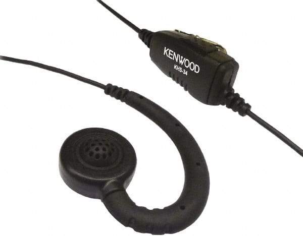 Kenwood - Ear Hanger, Push to Talk Microphone C-Ring Headset - Black, Use with Protalk Series Two Way Radios - Americas Industrial Supply