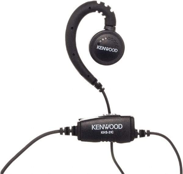 Kenwood - Ear Hanger, Push to Talk Microphone C-Ring Headset - Black, Use with Protalk Series Two Way Radios - Americas Industrial Supply