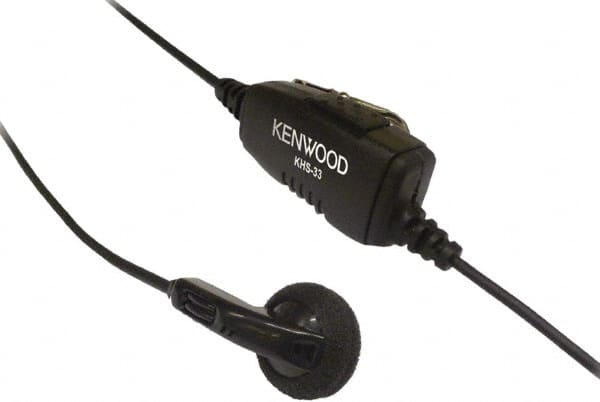 Kenwood - Ear Bud, In-Line & Push to Talk Microphone Clip Mic with Earphone - Black, Use with Protalk Series Two Way Radios - Americas Industrial Supply