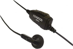 Kenwood - Ear Bud, In-Line & Push to Talk Microphone Clip Mic with Earphone - Black, Use with Protalk Series Two Way Radios - Americas Industrial Supply
