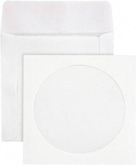 Quality Park - 1 Compartment, 5" Wide x 5" High x 1/4" Deep, CD/DVD Sleeves - Paper, White - Americas Industrial Supply