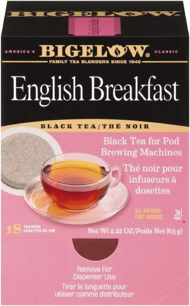 Bigelow - English Breakfast Tea Pods, 1.90 oz, 18/Box - Americas Industrial Supply