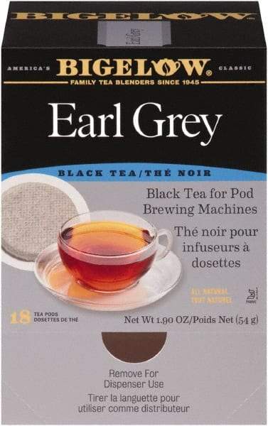 Bigelow - Earl Grey Black Tea Pods, 1.90 oz, 18/Box - Americas Industrial Supply