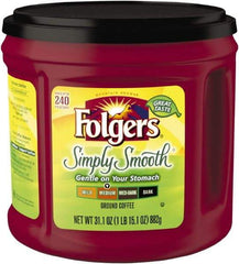 Folgers - Coffee, Simply Smooth, 31.1 oz Canister - Americas Industrial Supply