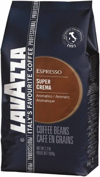 Lavazza - Super Crema Whole Bean Espresso Coffee, 2.2 Lb Bag, Vacuum-Packed - Americas Industrial Supply