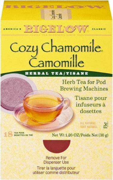 Bigelow - C ozy Chamomile Herbal Tea Pods, 1.90 oz, 18/Box - Americas Industrial Supply