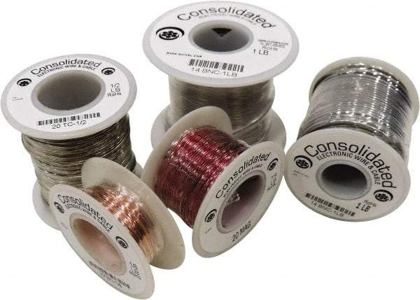 Made in USA - 30 Gage, 0.01" Diameter x 1,000' Long, Bare, Tinned Copper Bus Bar Wire - Pure Copper (ASTM B3) - Americas Industrial Supply