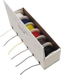 Made in USA - 20 AWG, 1 Strand, 25' OAL, Tinned Copper Hook Up Wire - Black, White, Red, Green, Blue & Yellow PVC Jacket - Americas Industrial Supply