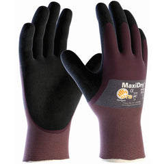 ‎56-425/XXL Seamless Knits General Duty - MaxiDry - Gry. Nylon Shell - Prpl./ Black Nitrile Non-Slip 3/4 Coat - Exact Industrial Supply