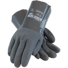 ‎56-AG586/S Coated Supported Gloves - ActivGrip Supported - 15G Cotton - Gray Nitrile w/ MicroFinish - 12″L - Exact Industrial Supply