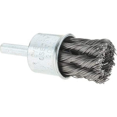 Osborn - 3/4" Brush Diam, Knotted, End Brush - 1/4" Diam Shank, 20,000 Max RPM - Americas Industrial Supply