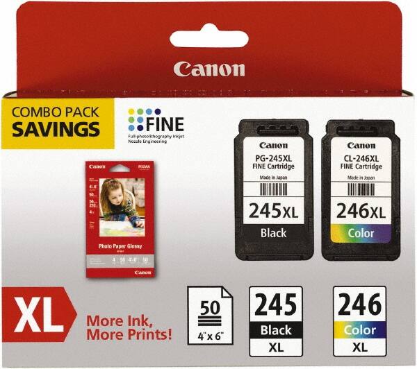 Canon - Ink & Paper Combo - Use with Canon PIXMA iP2820, MG2420, MG2920, MG2924, MX492 - Americas Industrial Supply