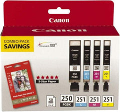 Canon - Ink & Paper Combo - Use with Canon PIXMA iP7220, iP7250, iP8720, iX6820, MG5420, MG5450, MG5520, MG5620, MG6320, MG6420, MG6620, MG7120, MX922 - Americas Industrial Supply