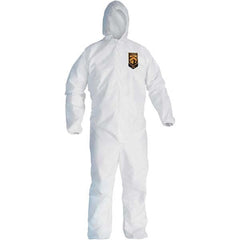 KleenGuard - Size 2XL SMS General Purpose Coveralls - White, Zipper Closure, Elastic Cuffs, Elastic Ankles, Seamless - Americas Industrial Supply