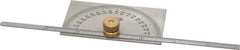 SPI - 0 to 6 Inch Rule Measurement Range, 0 to 180° Angle Measurement Range, Rectangle Head Protractor and Depth Gage - 1° Angle Graduation, 3-3/8 Inch Head Length, 2 Inch Head Width, 1/4 Inch Wide Rule, 1/32 Inch Rule Graduation - Americas Industrial Supply