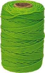 Irwin - #18, Nylon Braided Twine - Fluorescent Green - Americas Industrial Supply