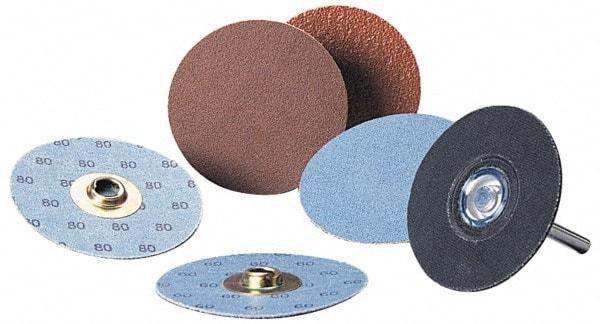 Standard Abrasives - 3" Disc Diam, 60 Grit, Aluminum Oxide Quick Change Disc - Type S Attaching System, Coated, Light Brown, Medium Grade - Americas Industrial Supply