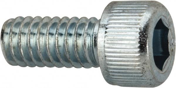 Value Collection - #8-32 UNC Hex Socket Drive, Socket Cap Screw - Alloy Steel, Zinc-Plated Finish, Fully Threaded, 3/8" Length Under Head - Americas Industrial Supply
