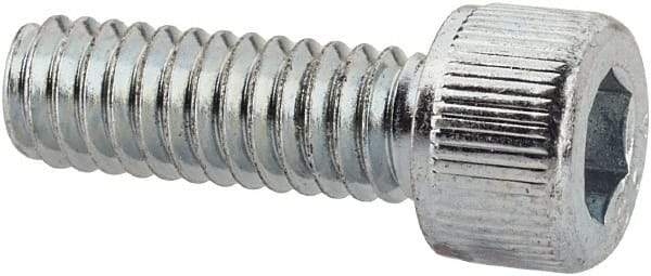 Value Collection - #8-32 UNC Hex Socket Drive, Socket Cap Screw - Alloy Steel, Zinc-Plated Finish, Fully Threaded, 1/2" Length Under Head - Americas Industrial Supply