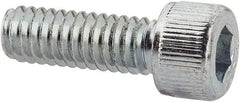 Value Collection - #8-32 UNC Hex Socket Drive, Socket Cap Screw - Alloy Steel, Zinc-Plated Finish, Fully Threaded, 1/2" Length Under Head - Americas Industrial Supply
