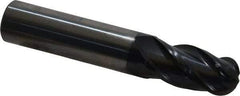 OSG - 5/8" Diam, 1-1/4" LOC, 4 Flute Solid Carbide Ball End Mill - TiAlN Finish, Single End, 3-1/2" OAL, 5/8" Shank Diam, Spiral Flute - Americas Industrial Supply