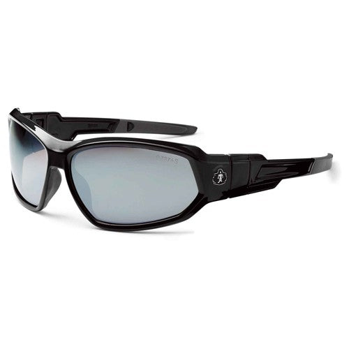 LOKI Silver Mirror Lens Black Safety Glasses // Goggles - Americas Industrial Supply