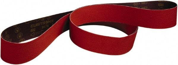 3M - 3" Wide x 132" OAL, 80 Grit, Ceramic Abrasive Belt - Ceramic, Medium, Coated, Series 947A - Americas Industrial Supply