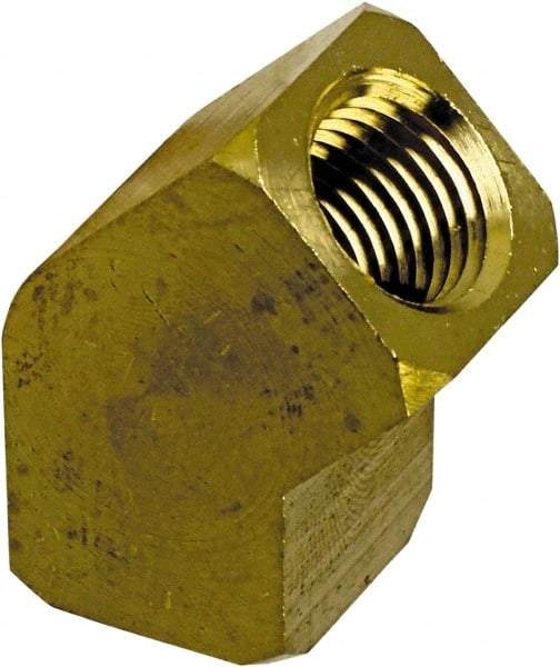 Cerro - 1/4 Female Thread, Brass Industrial Pipe 45° Female Elbow - FNPT, 1,200 psi - Americas Industrial Supply