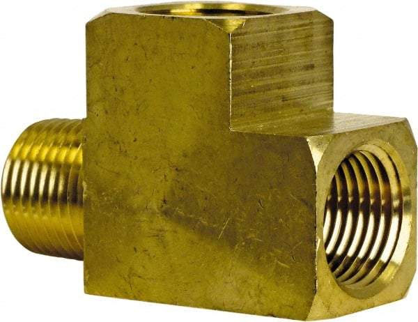 Cerro - 1/4 Male Thread x 1/4 Female Thread, Brass Industrial Pipe Street Tee - MNPT x FNPT, 1,200 psi - Americas Industrial Supply