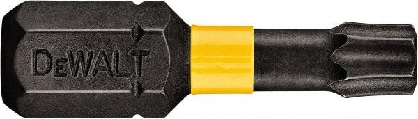 DeWALT - T7 Torx Bit - 1/4" Hex Drive, 1" OAL - Americas Industrial Supply