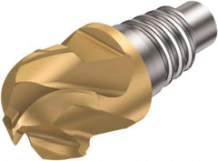 Sandvik Coromant - A316..BM G Grade 1030 Carbide Ball Nose Milling Tip Insert - TiN/TiAlN Finish, 4 Flutes, 25.4mm Cutting Diam, 14mm Depth of Cut, 25.6mm Extension, 1/2" Cnr Rad, 40° Helix - Americas Industrial Supply