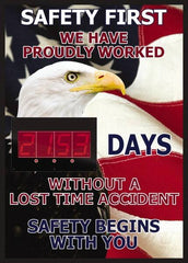 NMC - Scoreboards Scoreboard Type: Digital Scoreboard Legend: Safety First We Have Proudly Worked ____ Days Without A Lost Time Accident On The Job Safety Begins With You - Americas Industrial Supply