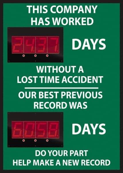 NMC - Scoreboards Scoreboard Type: Digital Scoreboard Legend: This Company Has Worked ____ Days Without A Lost Time Accident Our Best Previous Record Was _____ Days - Americas Industrial Supply