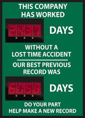 NMC - Scoreboards Scoreboard Type: Digital Scoreboard Legend: This Company Has Worked ____ Days Without A Lost Time Accident Our Best Previous Record Was _____ Days - Americas Industrial Supply