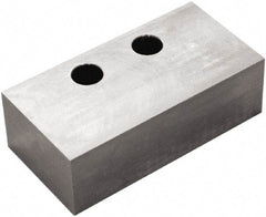5th Axis - 6" Wide x 1.85" High x 3" Thick, Flat/No Step Vise Jaw - Soft, Steel, Manual Jaw, Compatible with V6105 Vises - Americas Industrial Supply