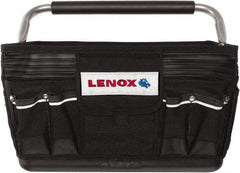 Lenox - 23 Pocket Black Ballistic Nylon Tool Bag - 19" Wide x 10" Deep x 12" High - Americas Industrial Supply